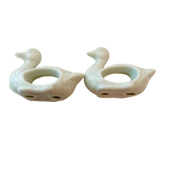 Vintage Napkin Rings Porcelain Animal Animals Set of 4 with Box 1984 - Picture 5 of 9